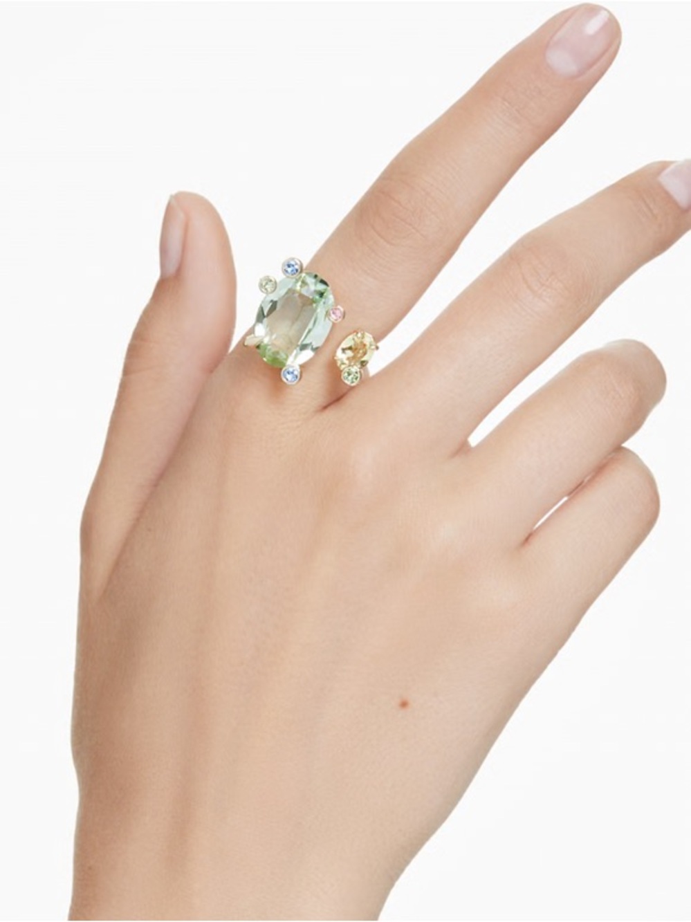 Swarovski new Gold-Tone Green Gemstone Cocktail Ring - Women Jewelry